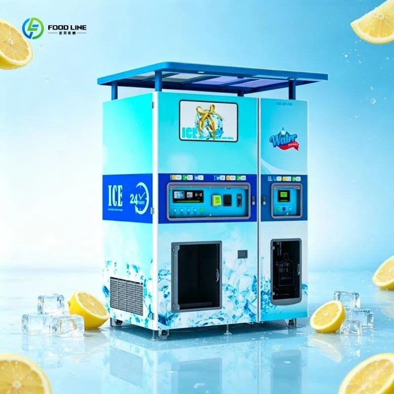 Customized Commercial Self Service Water and Ice Vending Machine with Credit Card Ice Vending Machine for Business