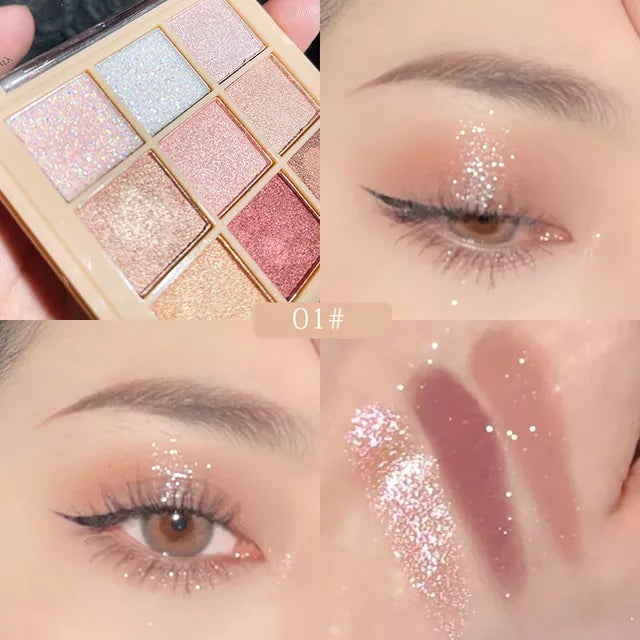 NEW Nine-color Eyeshadow Palette Earth Color Pearly Matte Milk Tea Eye Shadow Broken Gold Plate Waterproof Powder Matte Cosmetic
