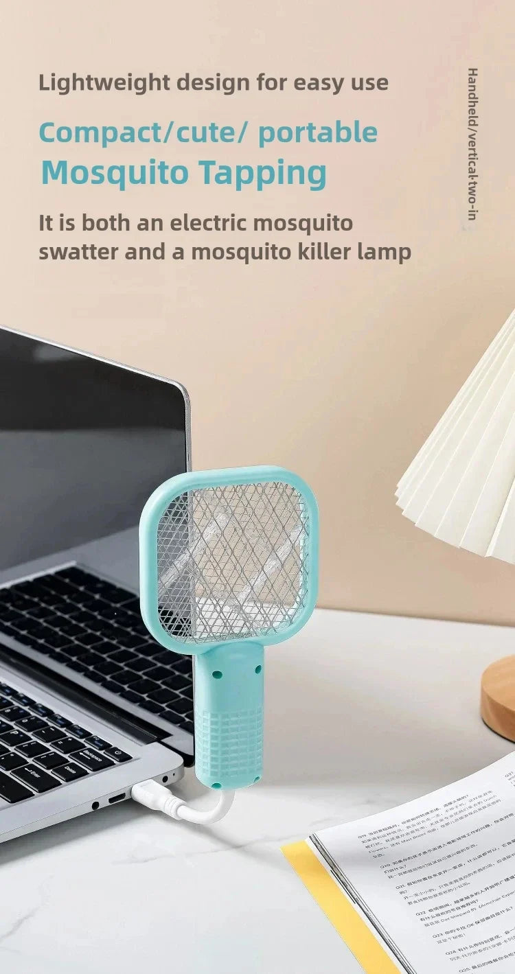 Mosquito Swatter Trap Mini USB UV Light Pest Control Electric Shock Mosquito Killer Lamp Portable Fly Bug Zapper Summer