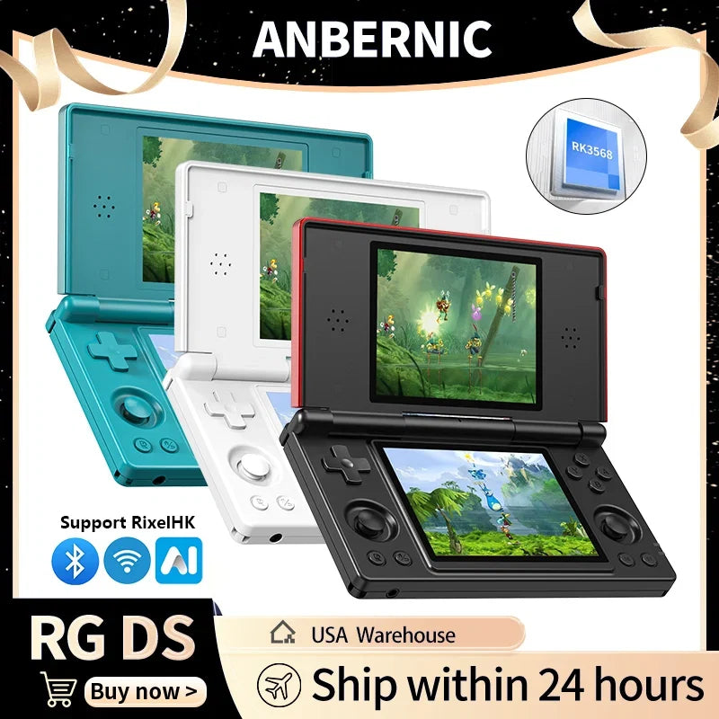 Anbernic RG DS Flip Handheld Game Console 4" IPS HD Dual Screen