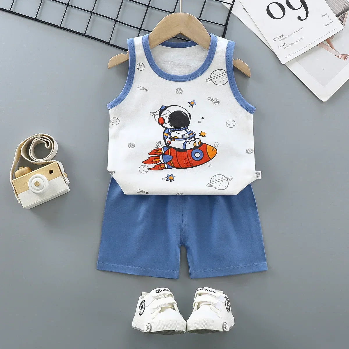 Children Sets Kids Clothes Boys Girls Summer Children's Clothing baby Cotton Sleeveless Set