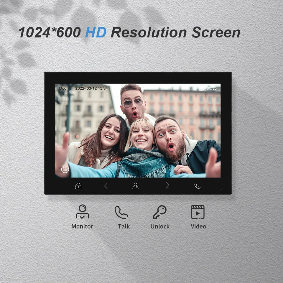 10 Inch IPS Screen Tuya APP 4Wire WIFI Video Door Phone Intercom Visual Doorbell 120Degree Wide Angle Home Security Door Viewer