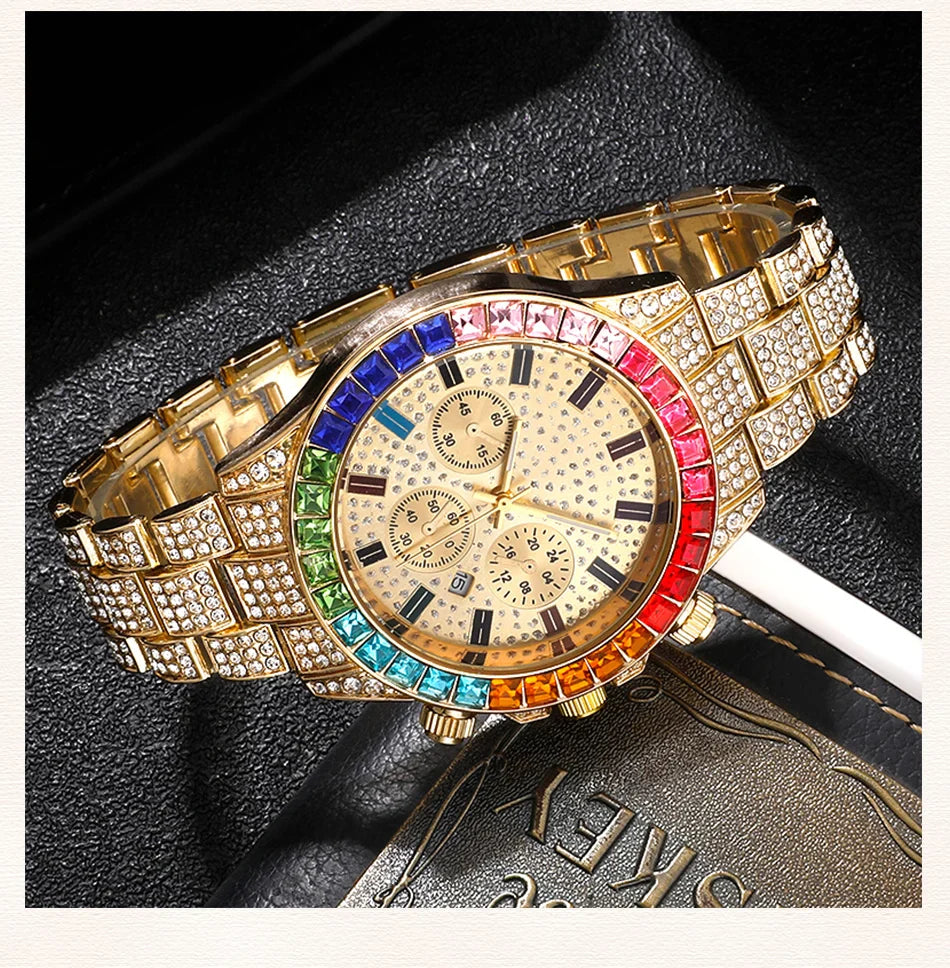 Diamond Women's Watches Gold Watch Ladies Wrist Watches Luxury Brand Rhinestone Women Bracelet Set Watches Female Relogio