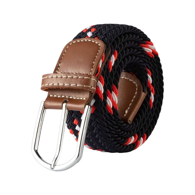 Black Female Casual Knitted Pin Buckle Men Belt Woven Canvas Elastic Expandable Braided Stretch Belts for Women Jeans Belts Belt