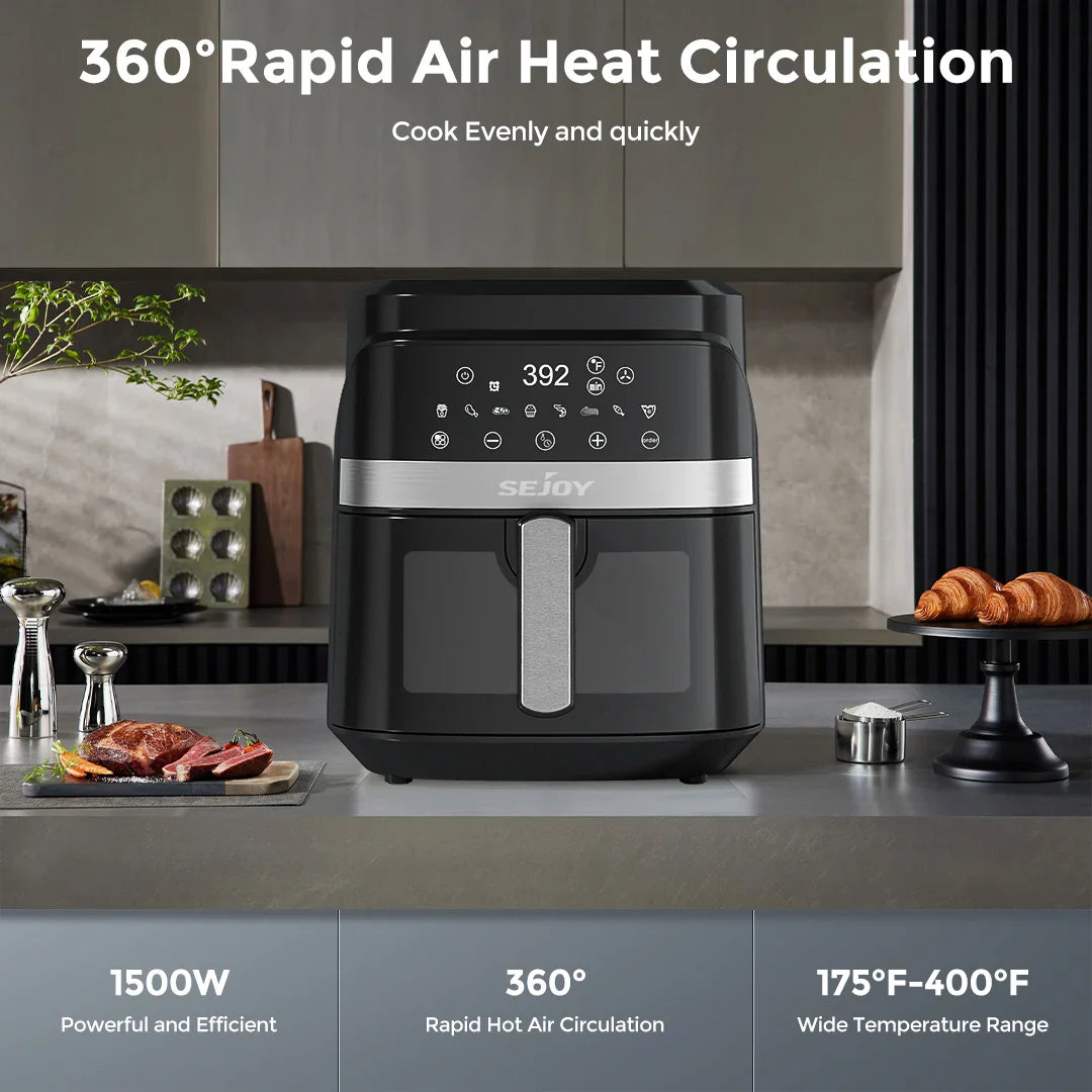 Air fryer 8-in-1,6L  Electric Oven Oilless Cooker Keep Food Warm