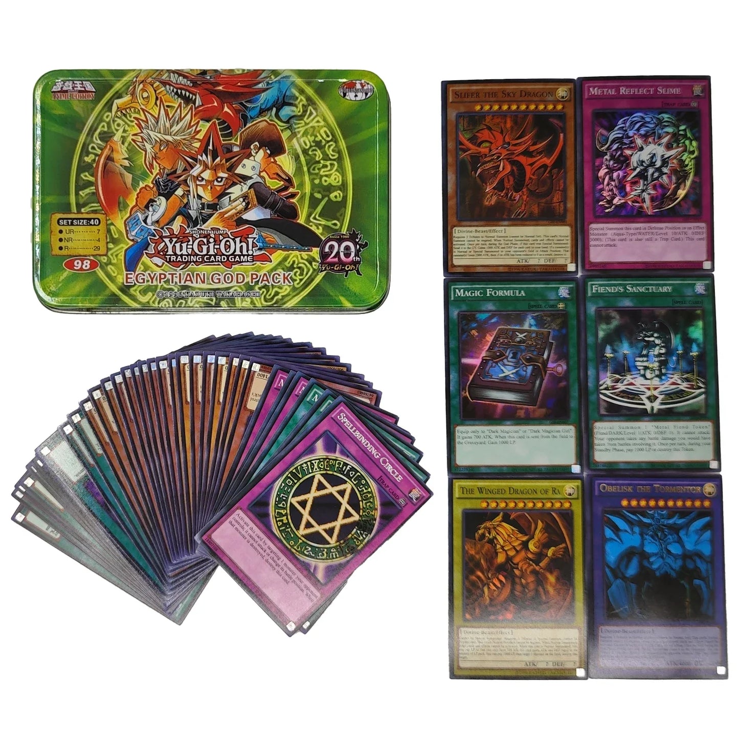 Yu Gi Oh Cards EGYPTIAN GOD PACK Card Deck English TCG Holographic Golden White Dragon Duel Game Collection Card with Tin Box