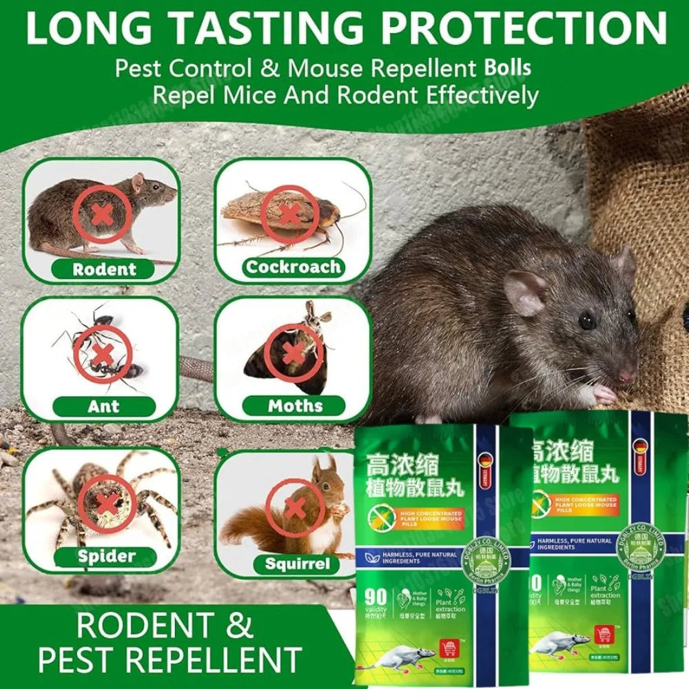 Boules répulentes de souris et de Rat, boule de mothe puissante pour grandes souris, piège à rats, appât répulsif d'insectes