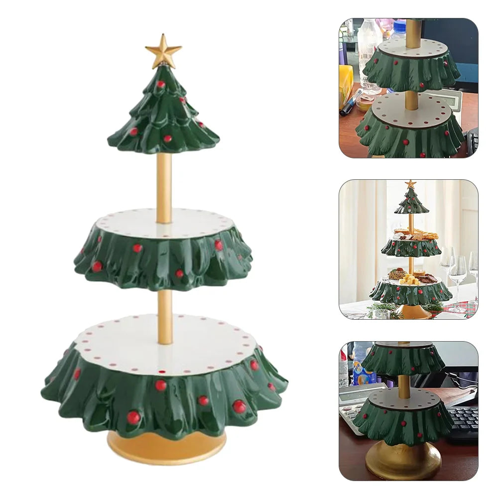 Snack Rack Fruit Display Tower Xmas Party Supplies Cupcake Stand Ornament Wedding Dessert Shelves Serving Christmas Tree