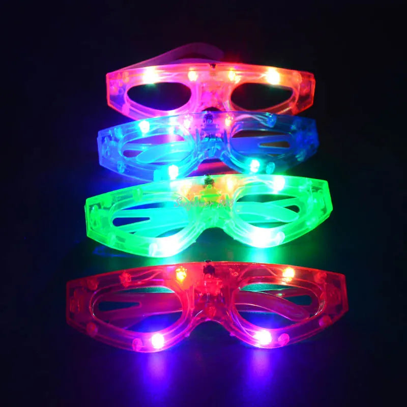 12pcs Adult Kids Women LED Glasses Light Sunglasses Glow Blind Shutter Neon Flash Bar Birthday Wedding Party Halloween Christmas