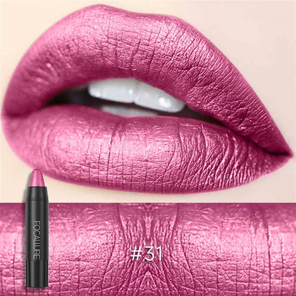 FOCALLURE 31 Colors Matte Lipstick Pencil High Crayons Gloss Long-lasting Waterproof Lip Balm Pen Lips Makeup Women Cosmetics