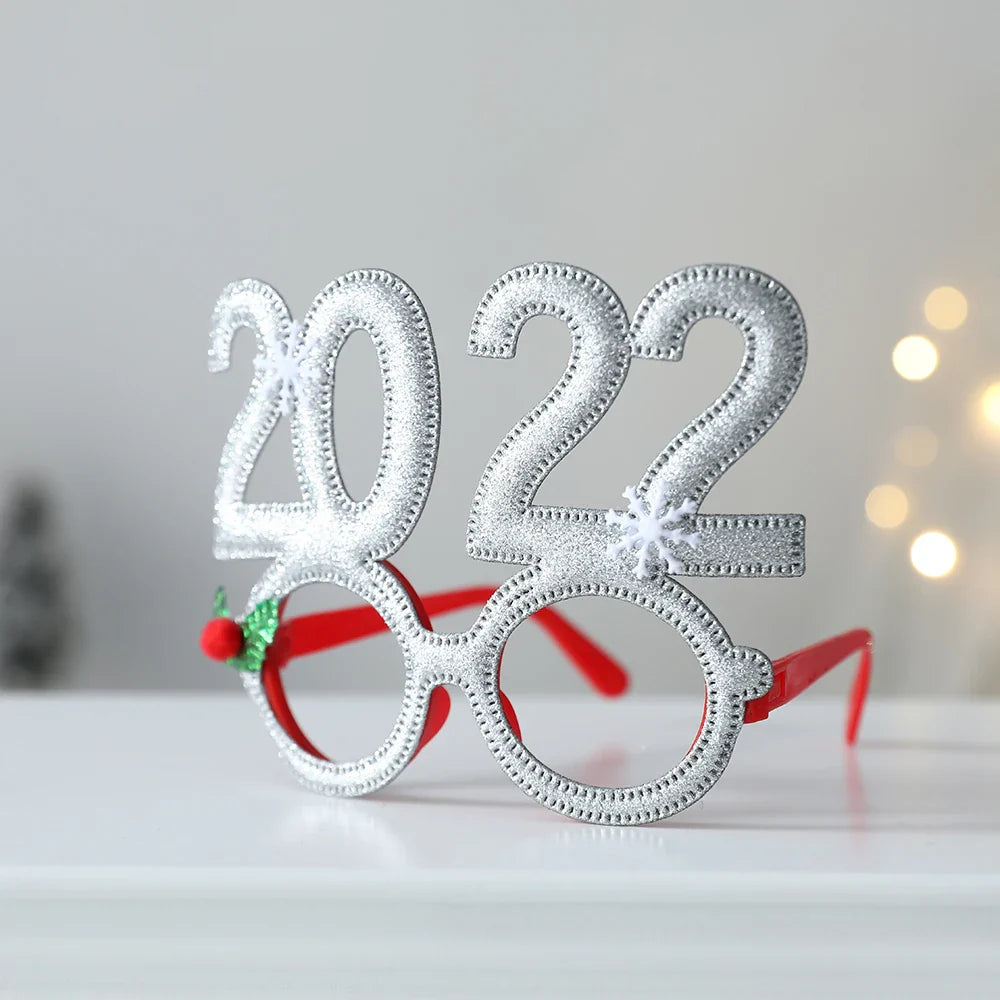 1 Pack Merry Christmas Glasses Santa Claus Snowman Antlers Christmas Tree Christmas Decoration Photo Prop Children New Year Gift