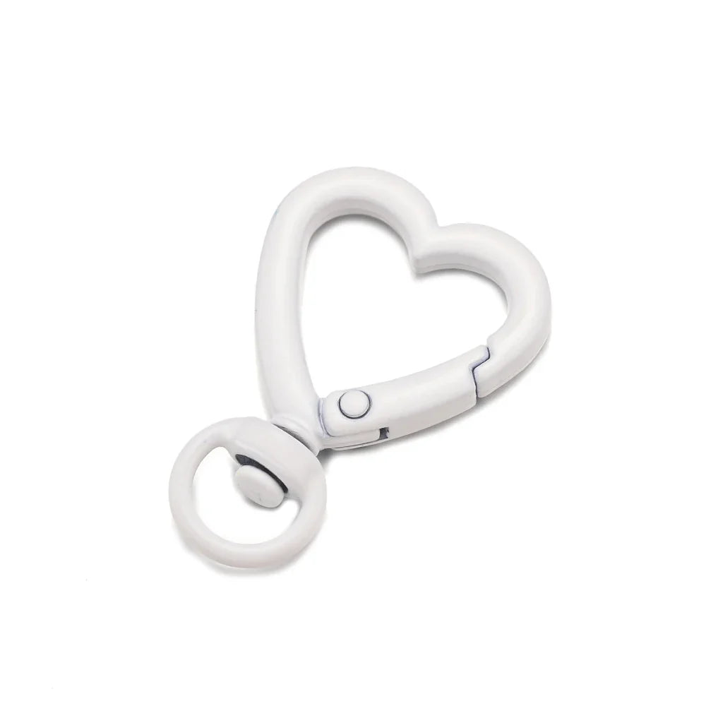 5Pcs Heart Shape Rotation Alloy Lobster Spring Clasps Openable Key Ring  Hook Carabiner Connector Dog Chain Buckles DIY Jewelry
