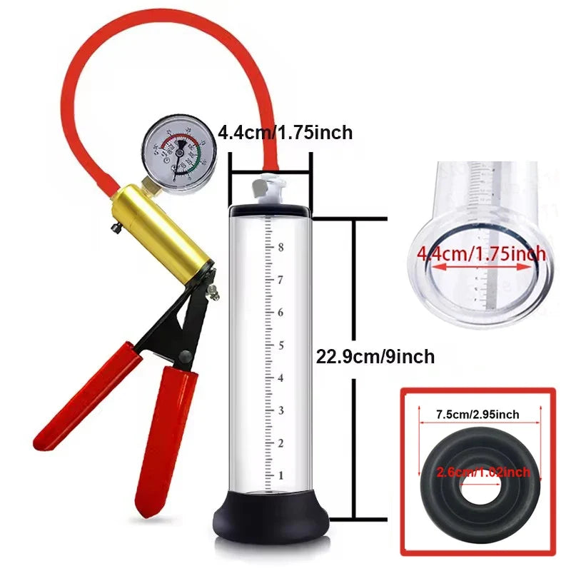 Acrylic Penis Pump Manual Penis Enlarger Sex Toy For Men Vacuum Pump Male Masturbation Penis Extender Trainer Adults Sex Product