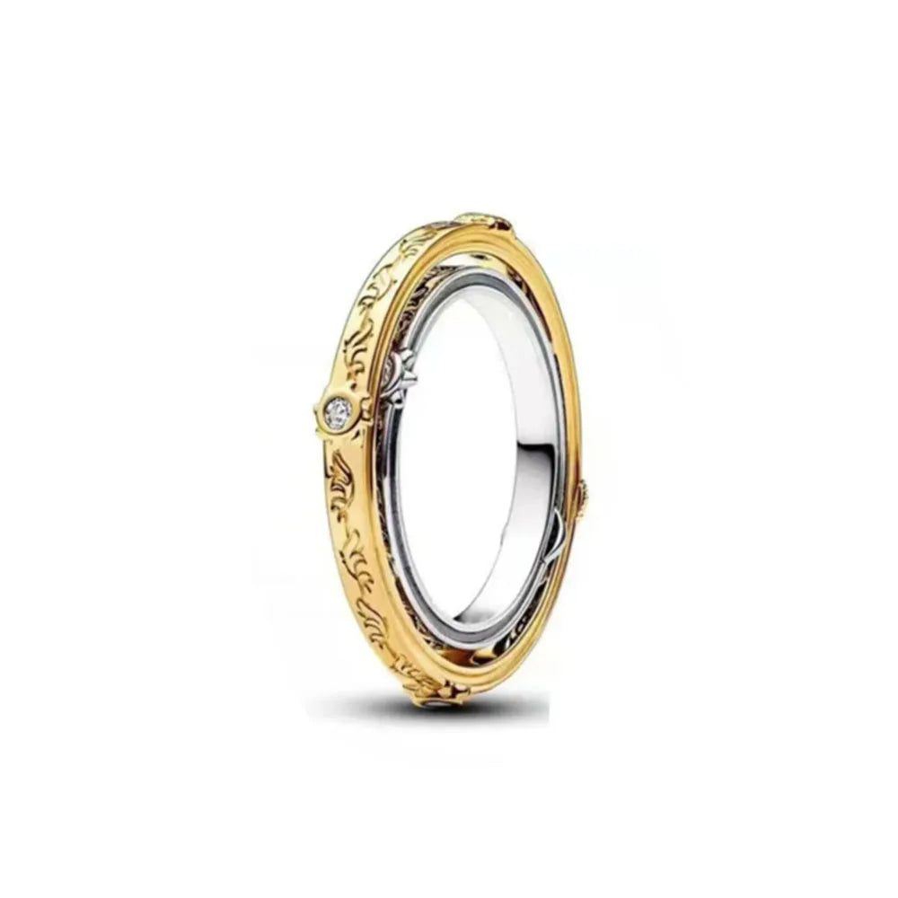 Gold Color Sun Heart Bow Size 6 7 8 9 Ring Rings for Trenday Women