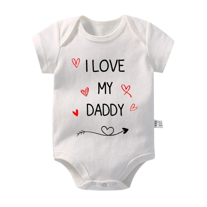 I Love My Daddy Toddler Boys Girls Summer Short Sleeve Bodysuit Gender Neutral Baby Romper Infant Clothes Father's Day Best Gift