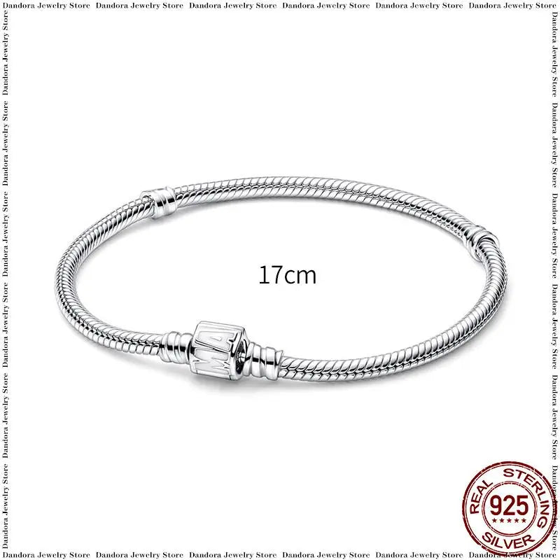 New in 925 Sterling Silver Snake Chain Charm Bracelet Fits Original Brand Pendant Charm Bead For Women Heart Bracelets Jewelry