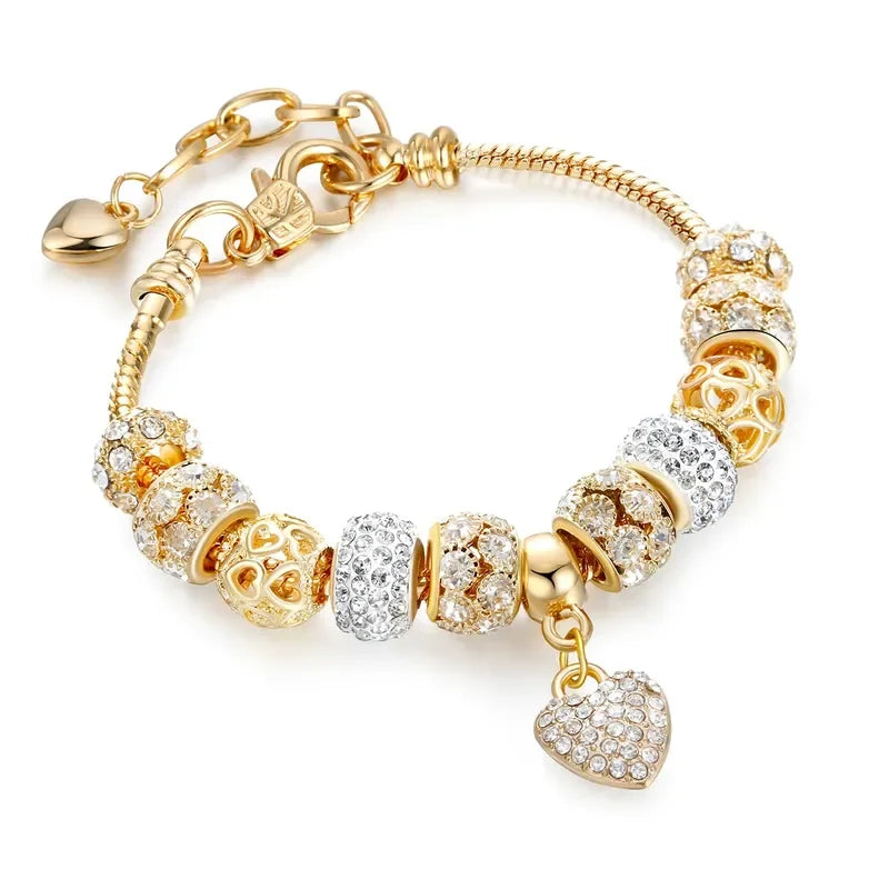 Bohemian Pink Cherry Blossom Love Bracelet Pendant Bead Design Summer