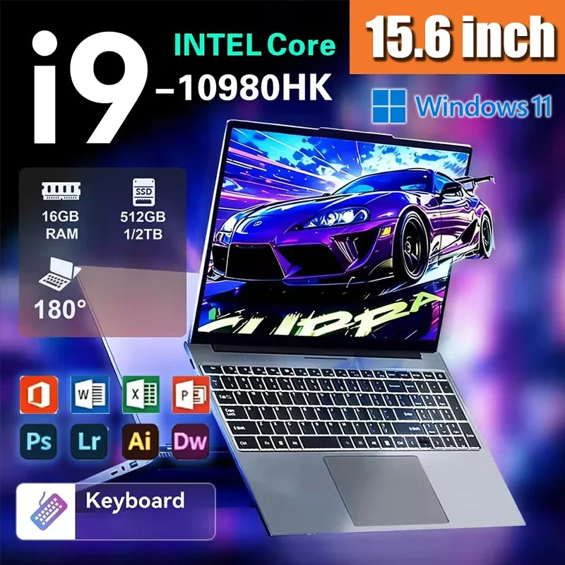 New Intel Core i9 10980HK 15.6inch laptop 16GB RAM 2TB SSD Windows 11 Por Office PC Notebook computer Portable Gaming laptops