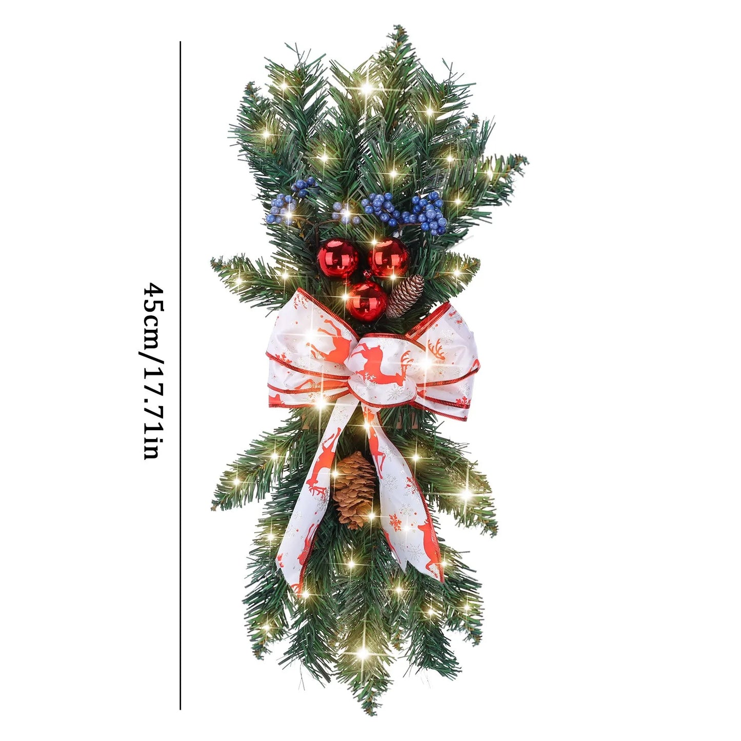 Christmas Wreath Pendants Stairway Stairs Trim Door Window Wreath Wall Hanging Garland Ornaments Xmas Navidad Holiday Decoration