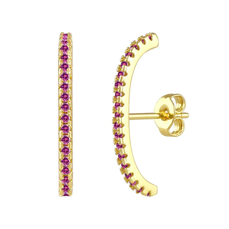 Cartilage 925 Silver Earrings Fashion C-shaped Zircon ear studs European American Geometric Piercing Earrings For Women Jewelry