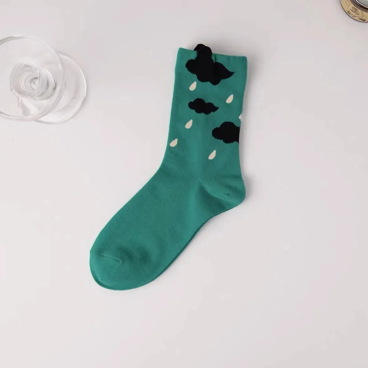 New Style Crew Socks for Women Spring Fashion Cute Flower Long Cotton Socks Japanese Style Breathable Casual Trendy Absorb Sweat