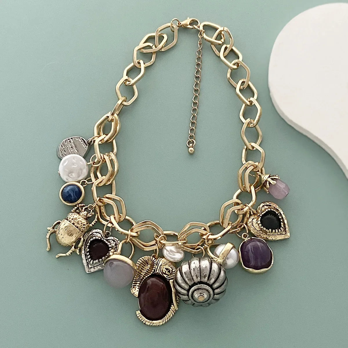 Zvoijio New Personalized Retro Fashion Multiple Pendant Necklace