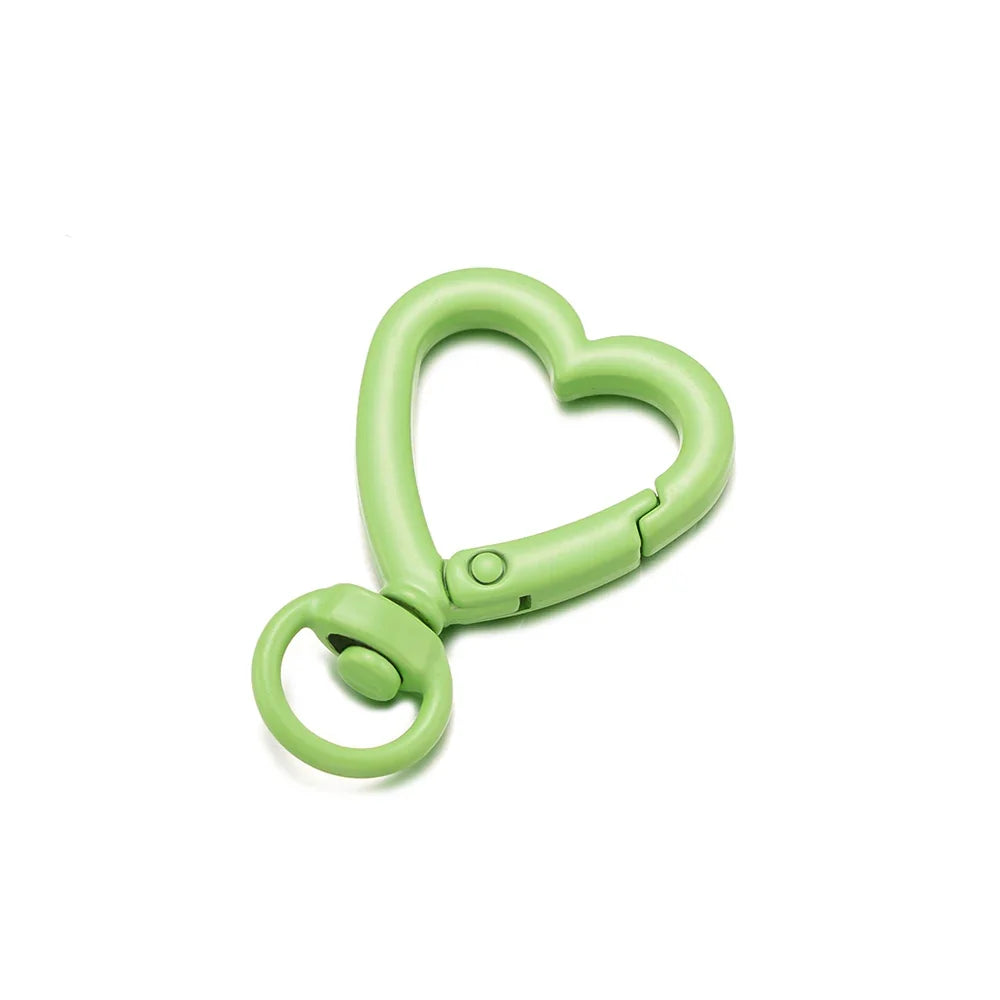 5Pcs Heart Shape Rotation Alloy Lobster Spring Clasps Openable Key Ring  Hook Carabiner Connector Dog Chain Buckles DIY Jewelry
