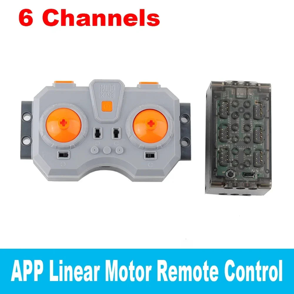 DIY MOC Remote Control Set Rechargeable Battery Box Blue-tooth M Motor Speed Control APP Program PF Building Blocks Modification