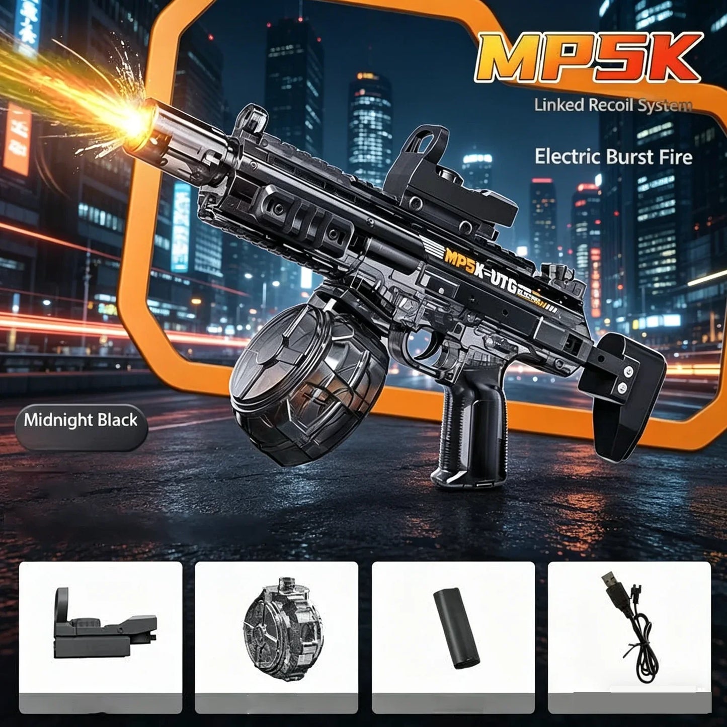 New MP5K Simulation Fire Electric Water Guns for Large Capacity Automatic Continuous Water Gun Adults Summer Outdoor Toys