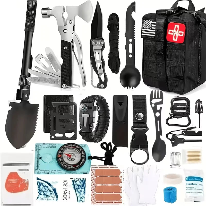 258-Piece Emergency Survival Kit Portable Travel First Aid Kit Car