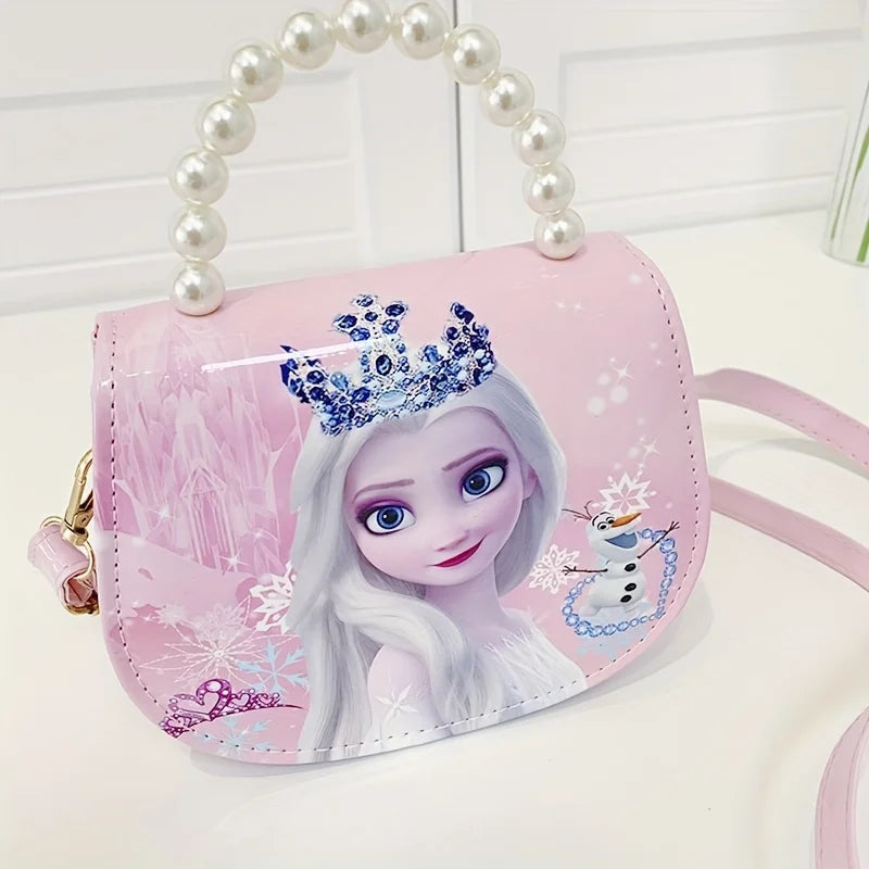 Disney Kindergarten Girl Frozen Princess Shoulder Bag Children Cartoon Elsa Handbags Travel Crossbody Bag