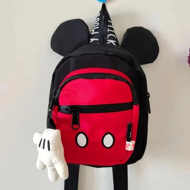 Disney Cartoon Mickey New Children's School Bag Girls Backpack Mickey Mouse Little Hand Pendant Fashion School Bag