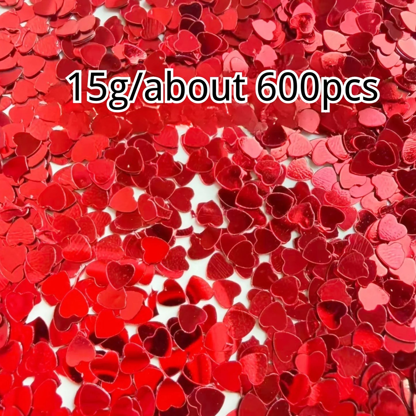 600/1000/2000 Pieces of 0.55 cm Rose Red Heart Shaped Paper Flower - Rose Red Color Perfect for Valentine's Day, Wedding, Birth