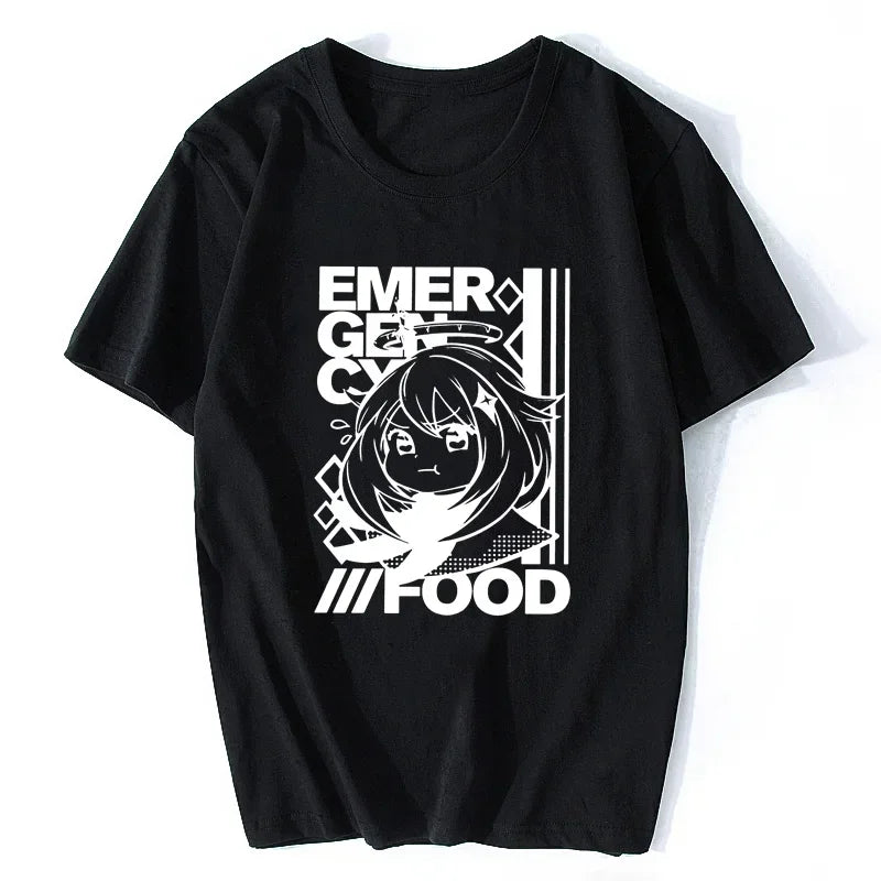 Genshin Impact Paimon Women T-shirt Emergency Food Short Sleeve Tee Shirt O-Neck Streetwear Harajuku Summer Unisex Clothing Tops