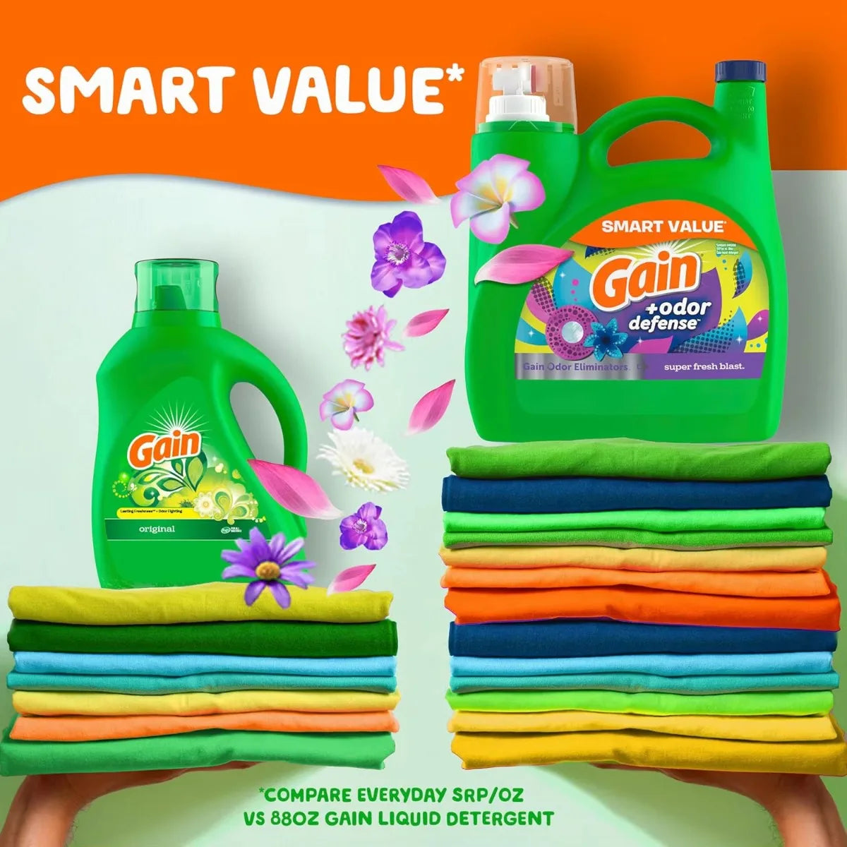 Odor Defense Liquid Laundry Detergent Super Fresh Blast Scent, HE Compatible, 107 Loads 154 fl oz,Laundry Detergent
