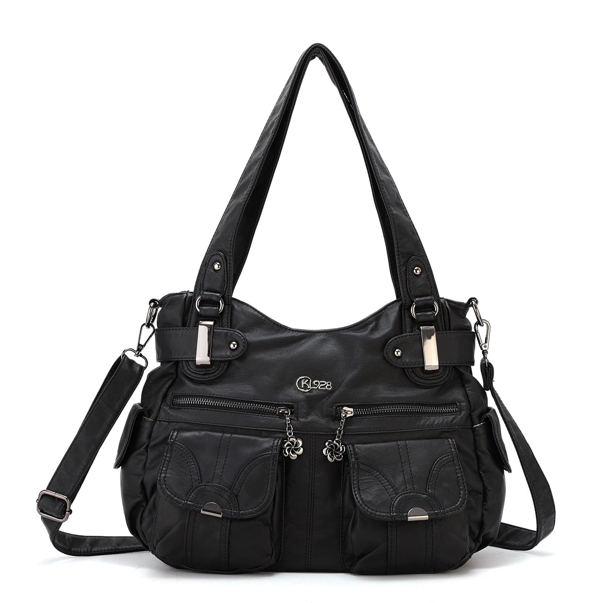 KL928 PU Leather Women Shoulder Bag Luxury Designer Tote Handbags Messenger Crossbody Bags Women's Large Capacity Shoulder Purse