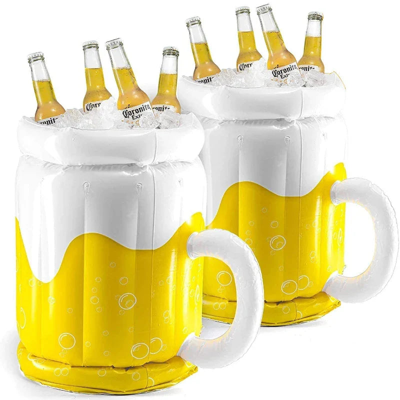 Large Inflatable Beer Ice Bucket PVC Beer Cooler Bucket Summer Pool Party Swimming Pool Drink Cooling Barrel Beach