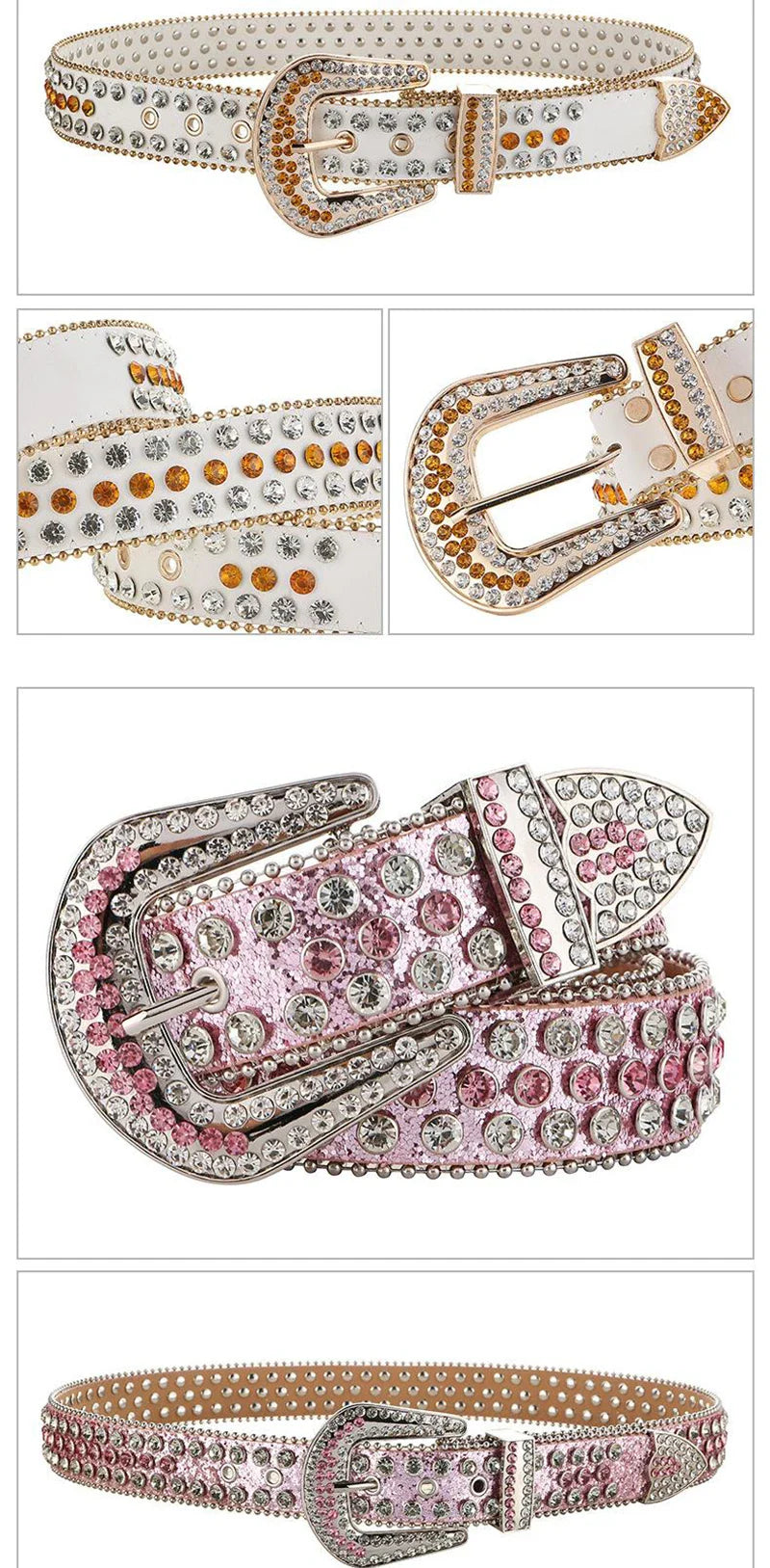 Luxury Designer Belts For Women With Gems Studded Waistband Gothic Black Western Style Fashion Buckle Pin Belt Female Hip Hop