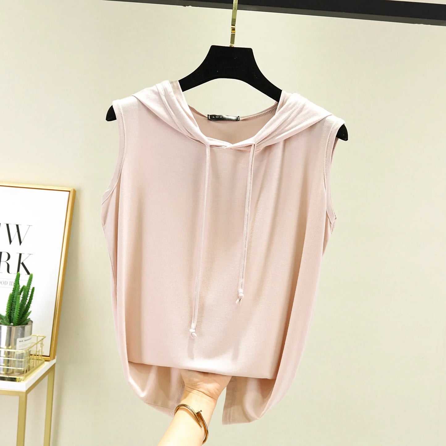 Women's Tank Tops Modal hoodies Tshirt sleeveless Loose Casual Tee Top Summer thin streetwear T-shirt
