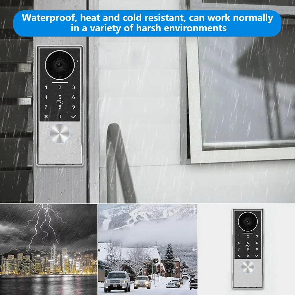 ANJIELO SMART Doorbell Video Intercom Camera System Wire 2‐wire Door Phone 10 Inch Screen 7 Protector Security