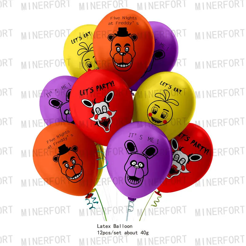 FNAF Five Nights Freddyed Birthday Party Decorations Disposable Tableware Cup Plate Party Supplies