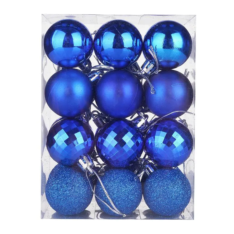 24Pcs Christmas Ball Pendent Decoration Xmas Tree Gold Glitter Hanging Ornament Ball Home Xmas Party Decor Navidad Gift Supplies