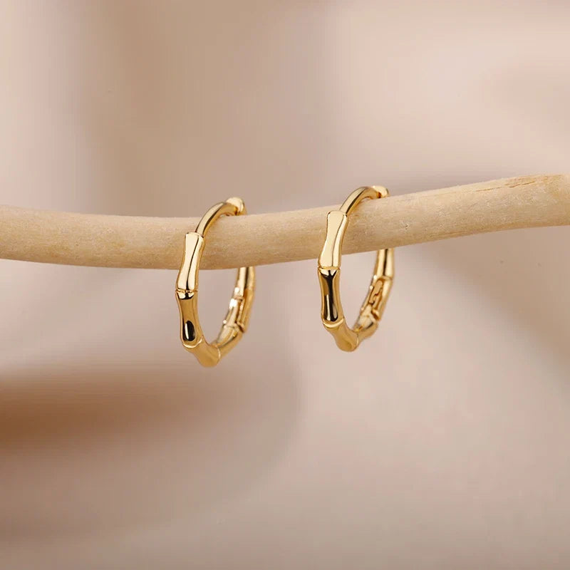 Luxury Star Pendientes Earrings For Women Girl Stainless Steel Minimalist Hoop Piercing 2025 New In y2k Jewelry aretes de mujer