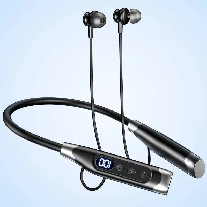 True Stereo Wireless Headphones Bluetooth Neckband Earphones Neckband Magnetic Earbuds LED Display Sports Headset Noise Cancel