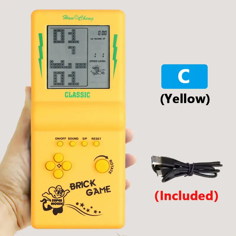 Rechargeable Portable Pocket Game Console Type-C Charge Retro Handheld Game Player with Switch for Tetris Machine Puzzle Toys