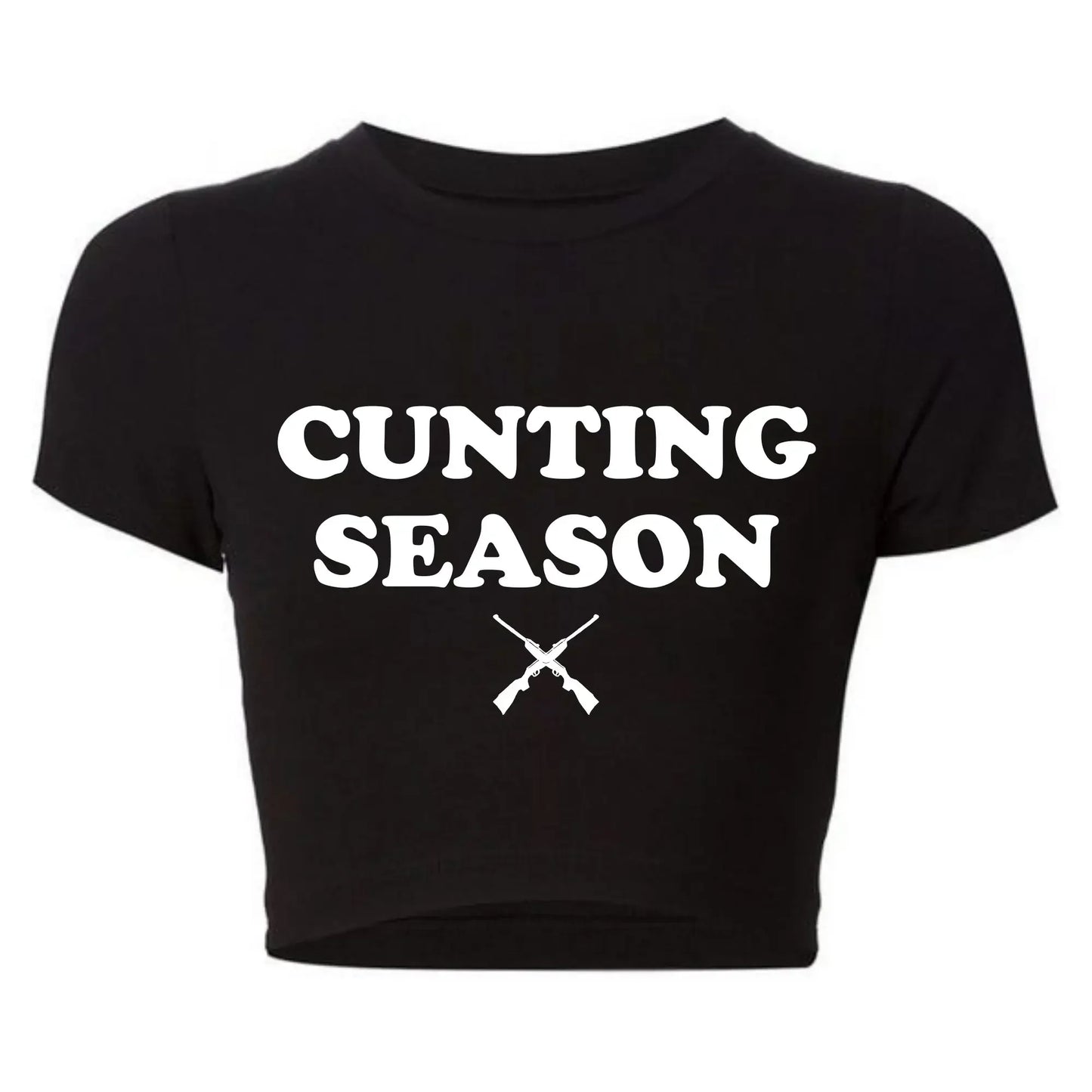 Cunting Season Hunting Counting Season Funny T-Shirt  Women Sexy Club Wear Outfits 2000s Grunge Crop Top Baby Tee Dropshipping