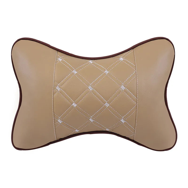 Car Neck Pillows Both Side Pu Leather 1pcs Pack Headrest For Head Pain Relief Filled Fiber Universal Car Headrest Pillow