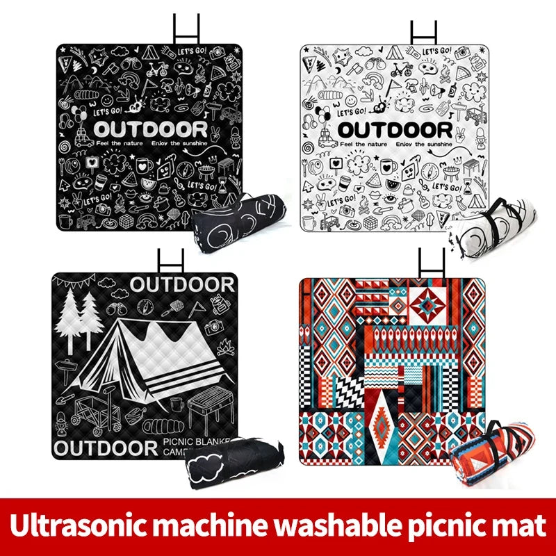 Camping Portables Picnic Mat Lawn Mat Thickened Moisture-Proof Outdoor Camping Mat Aluminum Film Base Machine Washable