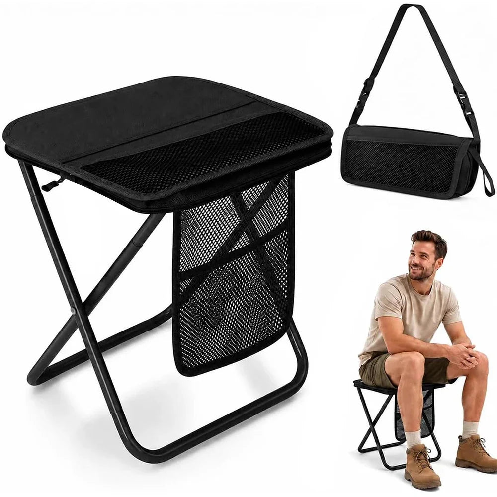 Camping Folding Stool with Storage Sack Portable Pocket Lightweight Stools for Hiking Fishing Climbing Picnic