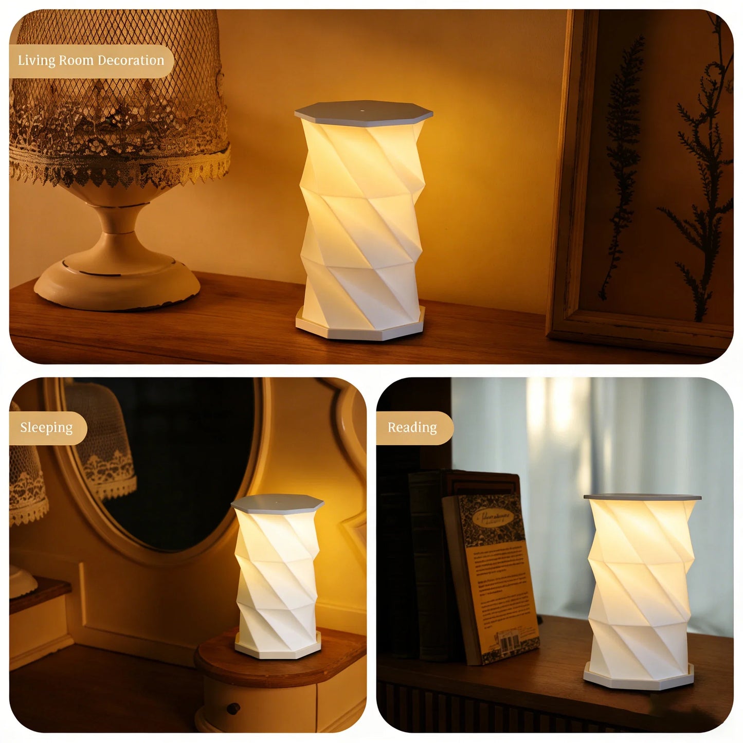 Creative Mini Rotating Light LED Touch Night Light Portable Folding Cultural And Creative Atmosphere Light Holiday Small Gift